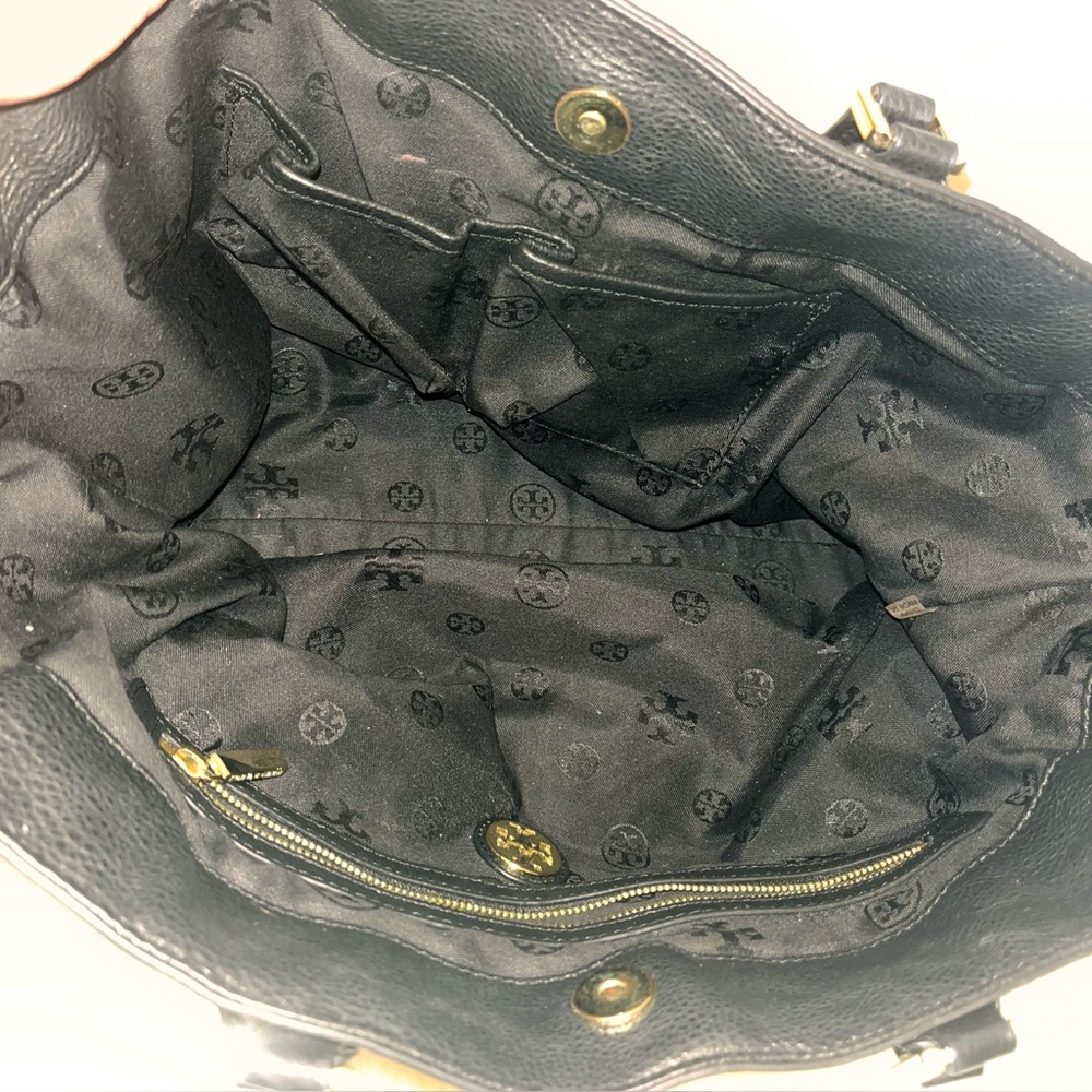 Tory Burch Black Leather Tote - Picture 9 of 12